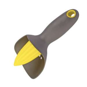 Pufo kézi citrusfacsaró, szürke és sárga színben, citromokhoz, lime-hoz, narancsokhoz, magokat összegyűjtő csészével - Kézi aprító, Kézi mixer, Gyümölcscentrifuga és préselő és Elektromos tésztagép