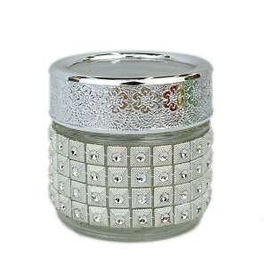 Pufo Elegance silver glass container for sugar, coffee, tea or spices - Food storage