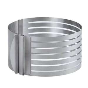 Stainless steel cake slicer, adjustable cake ring, 6 slices, 8.5 cm high, silver - Baking Mold