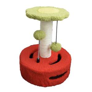 Pufo Flower Cat Toy Set with Scratching Posts and Ball, 33 cm, Red/Green 93423510 - Cat Toy