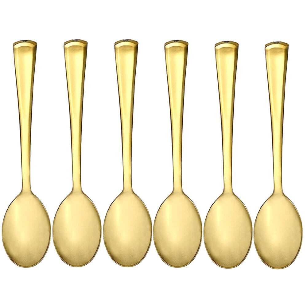 6 db Pufo Ellegance kanál készlet kávéhoz, teához, desszerthez, acél, arany, 15 cm