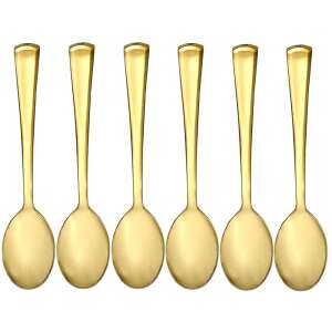 Set de 6 lingurițe de aur, Pufo Elegance, 15 cm - Linguri