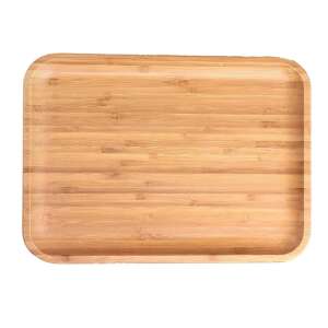 Bamboo Wooden Pufo Plate for Serving Food, Appetizers, Sweets, Pizza, 30 cm, Brown 93423634 - Serving tray
