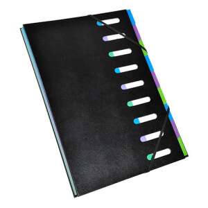 Exacompta Black Office A/4 9 részes gumis előrendező - Irattartó mappa