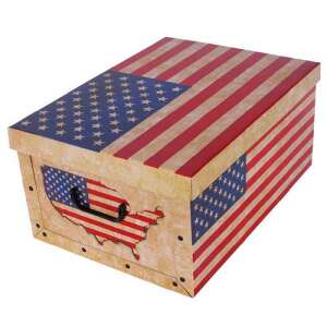 Miss Space MAXI tárolódoboz amerikai zászló mintával, 51x37x24 cm - Tárolás & Rendszerezés