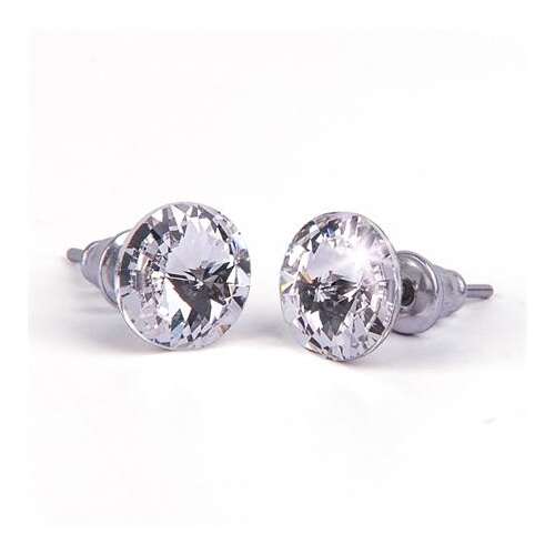 Fülbevaló, natúr fehér SWAROVSKI® kristállyal, 8mm, ART CRYSTELLA®