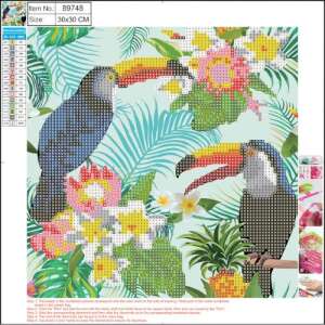 Centrum Gyémántfestő Készlet - Trópusi Madarak - 30x30 cm