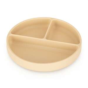 Petite&Mars Take&Match osztott szilikon tányér, kerek, Desert Sand szín, 6 hónapos kortól - Petite&Mars