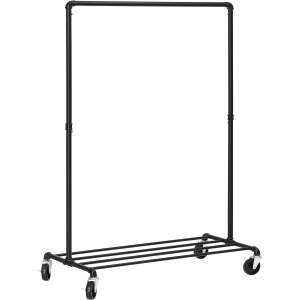 SONGMICS suport de haine industrial cu roți, negru, 100x49x163cm - Suport pentru haine