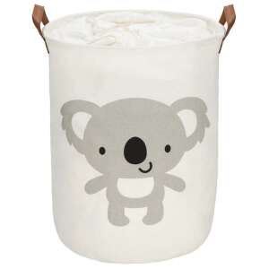 Cos depozitare haine sau jucarii, 45x35cm, bumbac si in, 43 l, urs koala