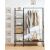 VASAGLE Clothes Rack with Shoe Rack, 5 Shelves, 6 Side Hooks, 45x120x160 cm, Rustic Brown and Black 93439073
