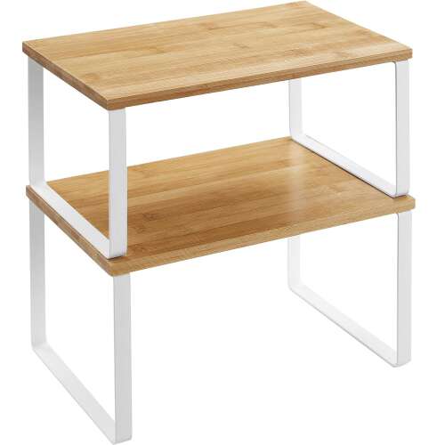 Bambusz Konyhai Polc - 2 db, Fehér