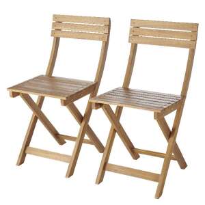 Set 2 scaune din lemn pliante gradina sau balcon, Sersimo Art Garden 93439877 Scaune de grădină