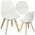 4db Verdhe étkezőszék készlet a konyhába ökológiai bőrrel kárpitozott párnával, 44x82cm, fehér 93439979