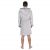 Back view of gray hooded terry cloth robe for men, knee length, M/L size