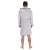 Gray hooded bathrobe for men, M/L size, with two pockets, belt, and hanging loop