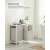 VASAGLE 2-compartment laundry hamper with shelf, white, in bathroom setting