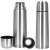 Stainless steel thermos, silver, 500ml, double-walled, keeps drinks hot or cold for 24 hours, disassembled