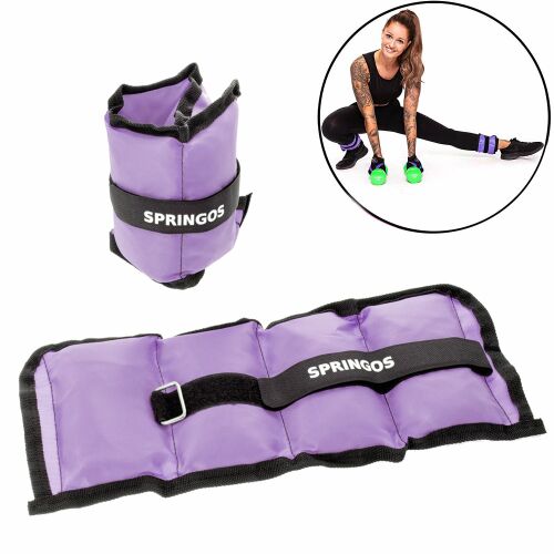 Springos purple 0.5 kg ankle weights collage