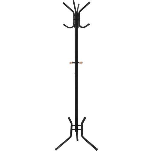 VASAGLE Vešiak na šaty, oceľ, stromový typ, s 12 háčikmi, 176 cm, čierny 93441562