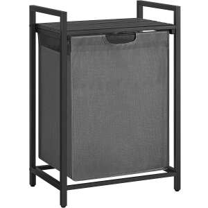 VASAGLE laundry hamper with shelf, black and gray, 65 liters - VASAGLE Laundry Basket