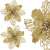 Set 10 ornamente pentru bradul de Craciun, stea Poinsettia, 16cm, galben auriu 93441710