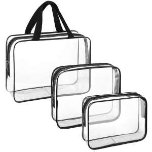 Set 3 genti organizatoare de calatorie cu fermoar, diverse dimensiuni, transparente 93441916 Accesorii pentru valize