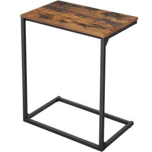 VASAGLE Coffee Table for Laptop or Dining, Industrial Style, 55x35x66cm, Rustic Brown and Black 93442083 - VASAGLE Coffee Table