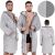Térdig érő férfi fürdőköpeny, nagy kapucni, L/XL méret, szürke 93442265