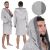 Térdig érő férfi fürdőköpeny, nagy kapucni, L/XL méret, szürke 93442265