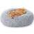FEANDREA gray plush dog bed with small dog sleeping in it