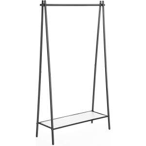 SONGMICS black metal garment rack with shelf, 34x93x153cm - SONGMICS