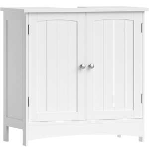 VASAGLE Bathroom Cabinet with 2 Doors and 2 Shelves, White - Bathroom Furniture