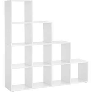VASAGLE 10-cube bookshelf, white, modern design, storage shelf for books, decor, and more - Living Room Furniture