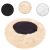 Springos cream plush donut dog bed features: non-slip, plush, filling