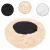 Springos cream plush donut dog bed features: non-slip, plush, filling