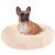 French Bulldog in a Springos cream plush donut bed