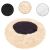 Springos cream plush donut dog bed features: non-slip, plush, filling