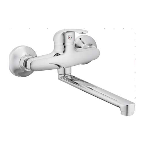 POP fali mosogató csaptelep, króm kivitel, falra szerelhető, egykaros