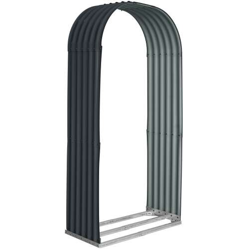 ROJAPLAST SUN acél fatároló, ovális, 103x40x200cm, fekete, galvanizált acél, könnyű összeszerelés