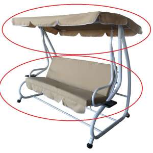 Rojaplast tartalék tetőponyva és párna a De Luxe hintaágyhoz - bézs