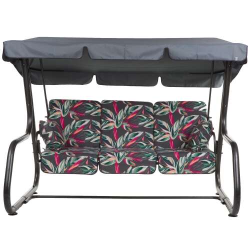 DAJAR RIMINI G049-06PB fém kerti hintaágy - négyszemélyes, napernyővel és párnák