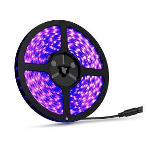 LED szalag UV fénnyel AxaCube®, vízálló IP65, LED SMD 2835, ragasztós rögzítés, 5 méter, 300 LED, 12V adapter mellékelve