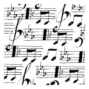 Zenei jegyekkel díszített szalvéta, 20 db-os, 33x33cm - Háztartási papírtermék