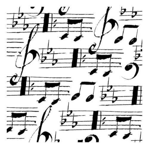 Zenei jegyekkel díszített szalvéta, 20 db-os, 33x33cm