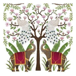 Elephants and Peacocks papírszalvéta, 33x33cm, 20 db-os - Háztartási papírtermék