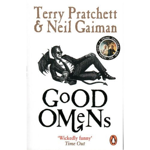 Good Omens - Neil Gaiman és Terry Pratchett könyve. Humoros fantasy regény az apokalipszisről. - Idegennyelvű könyv
