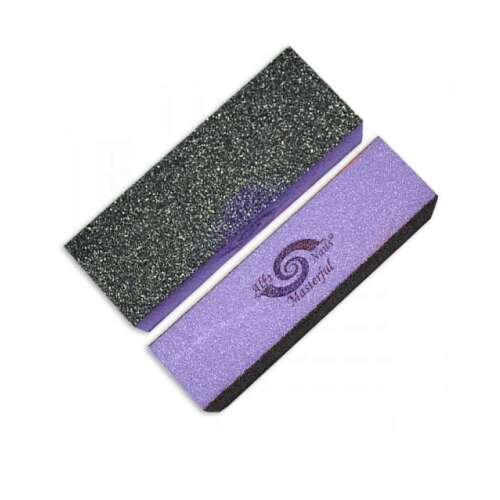 Lila 60/100-as körömreszelő, 3 oldalú, fekete és lila, körömformázáshoz és simításhoz