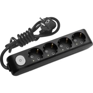 Panasonic 4-Socket Power Strip with 5-Meter Cord - Black - Lamp & Lighting