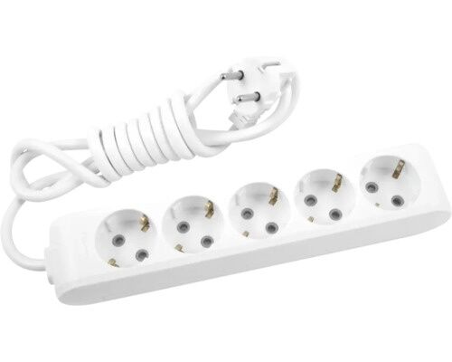 X-tendia Panasonic Extension Cable 5 Sockets 1.5 meter, White